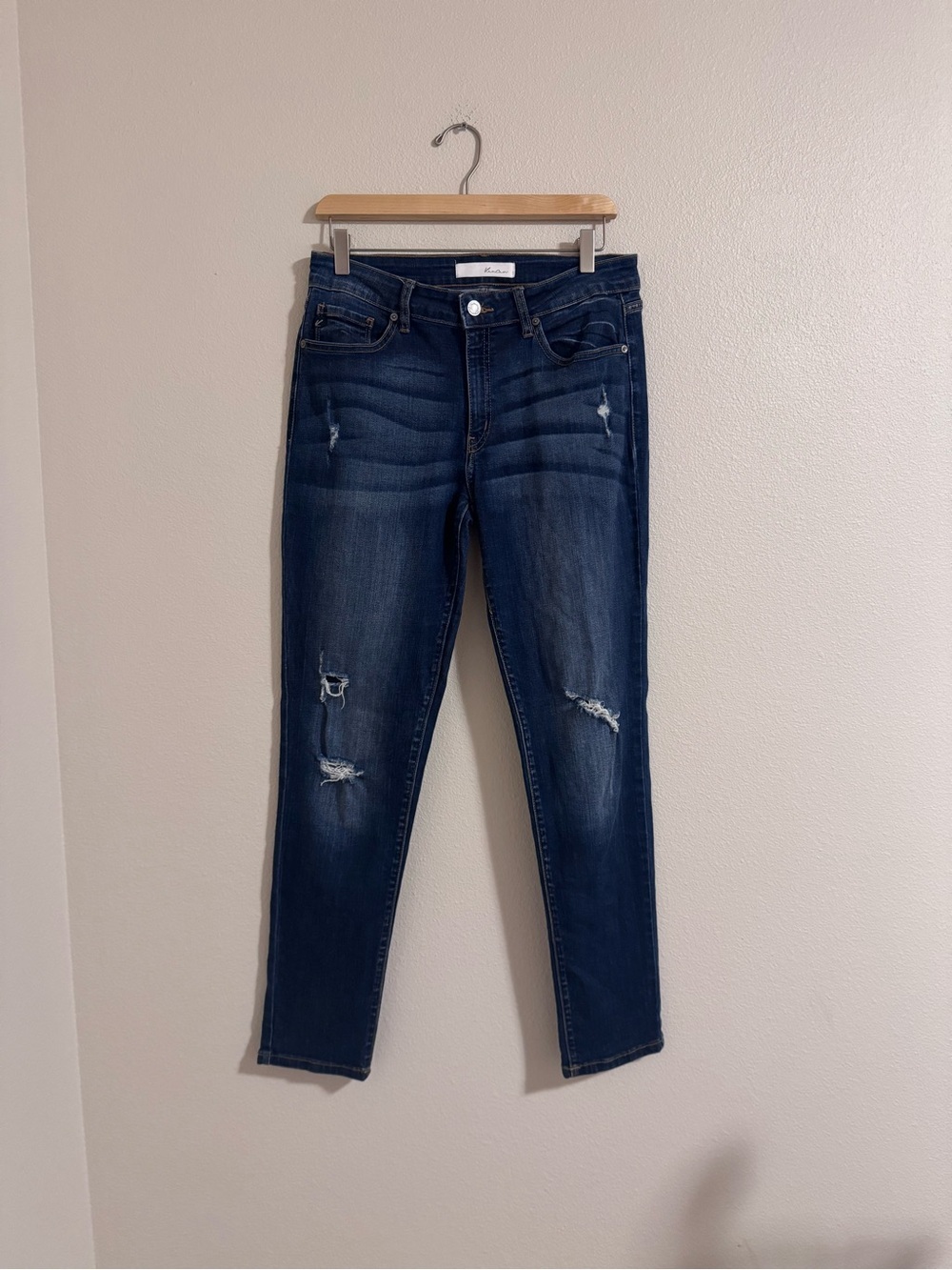 Kancan Dark Blue Distressed Skinny Jeans